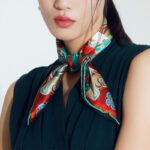 Buddha Stones Dunhuang Rebound Pipa Flying Frescoes 100% Mulberry Silk Scarf Premium Grade 6A Dunhuang Shawl Silk Scarf BS 32