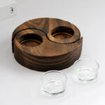 Buddha Stones Yin Yang Wood Candle Holder Meditation Rituals Use Items Candle Holder BS 5