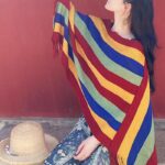 Buddha Stones Tibetan Colorful Striped Design Shawl Tassels Pullover Winter Cozy Travel Scarf Wrap Tibetan Shawl BS 12