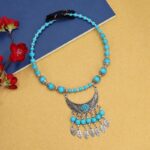 Buddha Stones Tibetan Exotic Beads Tassel Hair Decoration Decorations BS Blue