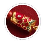 Buddha Stones Koi Fish Cinnabar Attracting Wealth Wish Ruyi Charm Luck Phone Hanging Decoration Phone Hanging Decoration BS 14