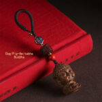 Buddha Stones Chinese Zodiac Natal Buddha Green Sandalwood Om Mani Padme Hum Peace Key Chain Key Chain BS Dog/Pig-Amitabha Buddha