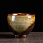 Buddha Stones Retro Brown Kiln Change Ceramic Teacup Kung Fu Tea Cup Cup BS 1
