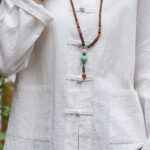 Buddha Stones Frog-Button Design Shirt Tai Chi Meditation Top Clothing Ramie Linen Jacket Jacket Shirt BS 6