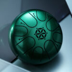 Buddha Stones Steel Tongue Drum Sound Healing Meditation Yoga Drum Kit 8 Note 5 Inch With Carry Bag Tongue Drum BS Green