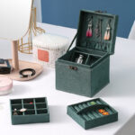 Buddha Stones Jewelry Box Organizer Three-Layer Jewelry Storage Box Flannel Gift Box Jewelry Box BS 1