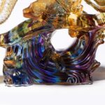 Buddha Stones Year of the Dragon Handmade Ruyi Handle Liuli Crystal Art Piece Protection Home Office Decoration Decorations BS 4