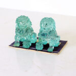 Buddha Stones 2Pcs Lion Statue Courage Strength Resin Home Office Decoration Decorations BS 1