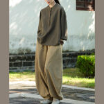 Buddha Stones Solid Color Loose Button Blouse Long Sleeve Shirt Top Long Sleeve Shirt BS 27