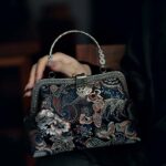 Buddha Stones Butterfly Flowers Metal Handle Handbag Handbags BS 8