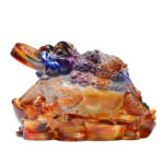 Buddha Stones Feng Shui Frog Handmade Liuli Crystal Art Piece Wealth Home Office Decoration Decorations BS 14