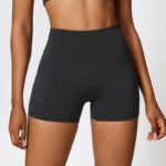 Buddha Stones Solid Color Crop Tank Top High Waist Shorts Sports Fitness Gym Yoga Outfits 2-Piece Outfit BS Black Shorts US8/10/XL