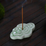 Buddha Stones Mini Auspicious Clouds Design Healing Stick Ceramic Small Incense Burner Decoration Incense Burner BS 11