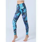 Buddha Stones Leaves Print Pants Sports Fitness Yoga High Waist Leggings Women's Yoga Pants Leggings BS 6