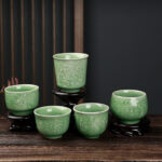 Buddha Stones Trees Pavilion Mountains Rivers Pine Ceramic Teacup Kung Fu Tea Cup Cup BS main