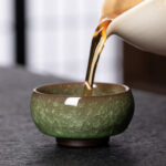 Buddha Stones Chinese Green Ice Crack Design Jianzhan Kiln Change Porcelain Teacup Kung Fu Tea Cup Jian Zhan Tea Cup BS 4