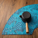 Buddha Stones Vintage Sea Wave Bamboo Plum Blossom Embroidered Cup Mat Pad Tea Cup Coaster Kung Fu Tea Mat Tea Mat BS 5