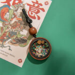 Buddha Stones Year Of The Dragon Hand Painted Chinese Zodiac Rosewood Carved Calm Key Chain (Extra 30% Off | USE CODE: FS30) Key Chain BS 16