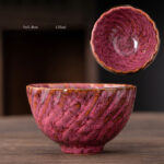 Buddha Stones Peach Blossom Pattern Ceramic Teacup Flower Tea Cups Cup BS LightPink