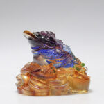 Buddha Stones Feng Shui Frog Handmade Liuli Crystal Art Piece Wealth Home Office Decoration Decorations BS 6
