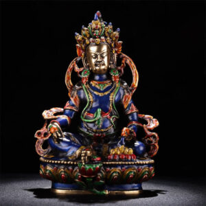 Buddha Stones Yellow Jambhala Bodhisattva Figurine Serenity Copper Statue Home Decoration Decorations BS 25.5cm