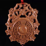 Buddha Stones Feng Shui Bagua Map Peach Wood Chinese Knotting Balance Energy Map Bagua Map BS 16*13cm
