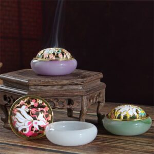 Buddha Stones Nine Tailed Fox Liuli Crystal Healing Meditation Incense Burner Incense Burner BS main