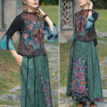 Buddha Stones Vintage Style Embroidery Flower Tang Suit Design Sleeveless Vest Waistcoat BS 15