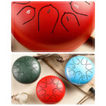 Buddha Stones Steel Tongue Drum Sound Healing Meditation Lotus Pattern Drum Kit 8 Note 6 Inch Percussion Instrument Tongue Drum BS 6