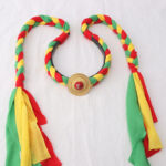 Buddha Stones Tibetan Colorful Tassel Beads Hair Decoration Hair Accessories Decorations BS Green Bead