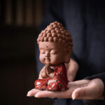 Buddha Stones Mini Gautama Buddha Sakyamuni Kwan Yin Avalokitesvara Ksitigarbha Serenity Ceramic Desk Decoration Decorations BS 4
