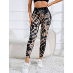Buddha Stones Tie Dye Print Pants Sports Fitness Yoga High Waist Leggings Women's Yoga Pants Leggings BS 1