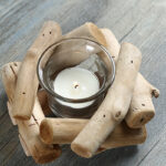 Buddha Stones Wood Candlestick Home Candle Holder Decoration Candle Holder BS 3