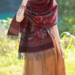 Buddha Stones Tibetan Flowers Leaves Pattern Design Shawl Cozy Travel Scarf Wrap Tibetan Shawl BS 22