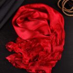 Buddha Stones Tibetan Blessing Auspicious 5 Colors Jacquard Khata Decoration Decorations BS Red