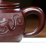 Buddha Stones Yixing Handmade Brown Dragon Purple Clay Kung Fu Teapot 240ml Teapot BS 5