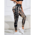 Buddha Stones Tie Dye Print Pants Sports Fitness Yoga High Waist Leggings Women's Yoga Pants Leggings BS 3