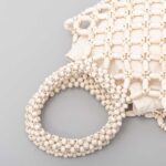 Buddha Stones Hand-woven Lozenge Wooden Beads Handbag Handbags BS 13