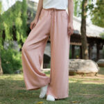 Buddha Stones Plain Wide Leg Pants Dance Women's Yoga Pants With Pockets Wide Leg Pants BS 33