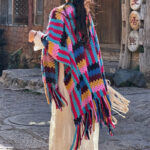 Buddha Stones Tibetan Shawl Candy Color Braided Pattern Winter Cozy Travel Knitted Tassel Scarf Wrap Tibetan Shawl BS 4