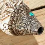 Buddha Stones Tibetan Handmade Engraved Shankha Buddha Conch Shell Wealth Positive Decoration Decorations BS 6