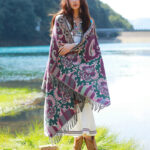Buddha Stones Tibetan Flowers Leaves Branch Design Tassel Shawl Cozy Travel Scarf Wrap Tibetan Shawl BS Purple