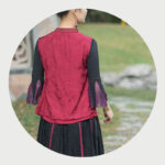 Buddha Stones Vintage Style Embroidery Flower Tang Suit Design Sleeveless Vest Waistcoat BS 28