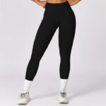Buddha Stones Women Short Sleeve T-Shirt Top High Waist Leggings Pants For Sports Yoga 2-Piece Outfit BS Black Pants US8/10/XL
