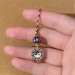 Buddha Stones Yin Yang Symbol Om Mani Padme Hum Bagua Copper Harmony Key Chain Key Chain BS 4