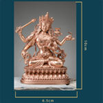 Buddha Stones Four-armed Manjusri Bodhisattva Figurine Serenity Copper Statue Decoration Decorations BS 11