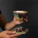 Buddha Stones Hexagon Design Ceramic Tea Coffee Mug Coffee Cup With Base 170ml Coffee Mug BS 3