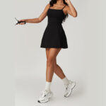 Buddha Stones Solid Backless Tennis Yoga Women Sports Dress Sports Dress BS 15