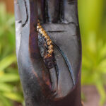 Buddha Stones Hand Pattern Wood Candlestick Home Candle Holder Decoration Candle Holder BS 7