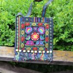 Buddha Stones Tibetan Handmade Embroidered Camellia Canvas Shoulder Bag Crossbody Bag Crossbody Bag BS 1